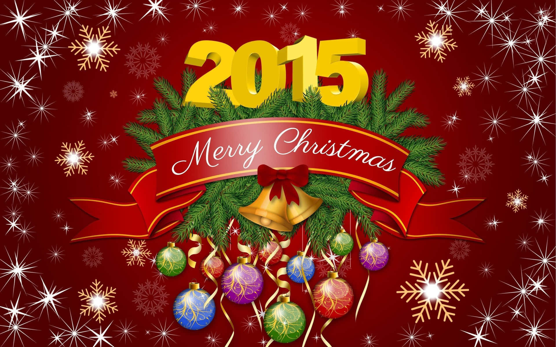 Merry Christmas 2015 Greeting Card Wallpaper