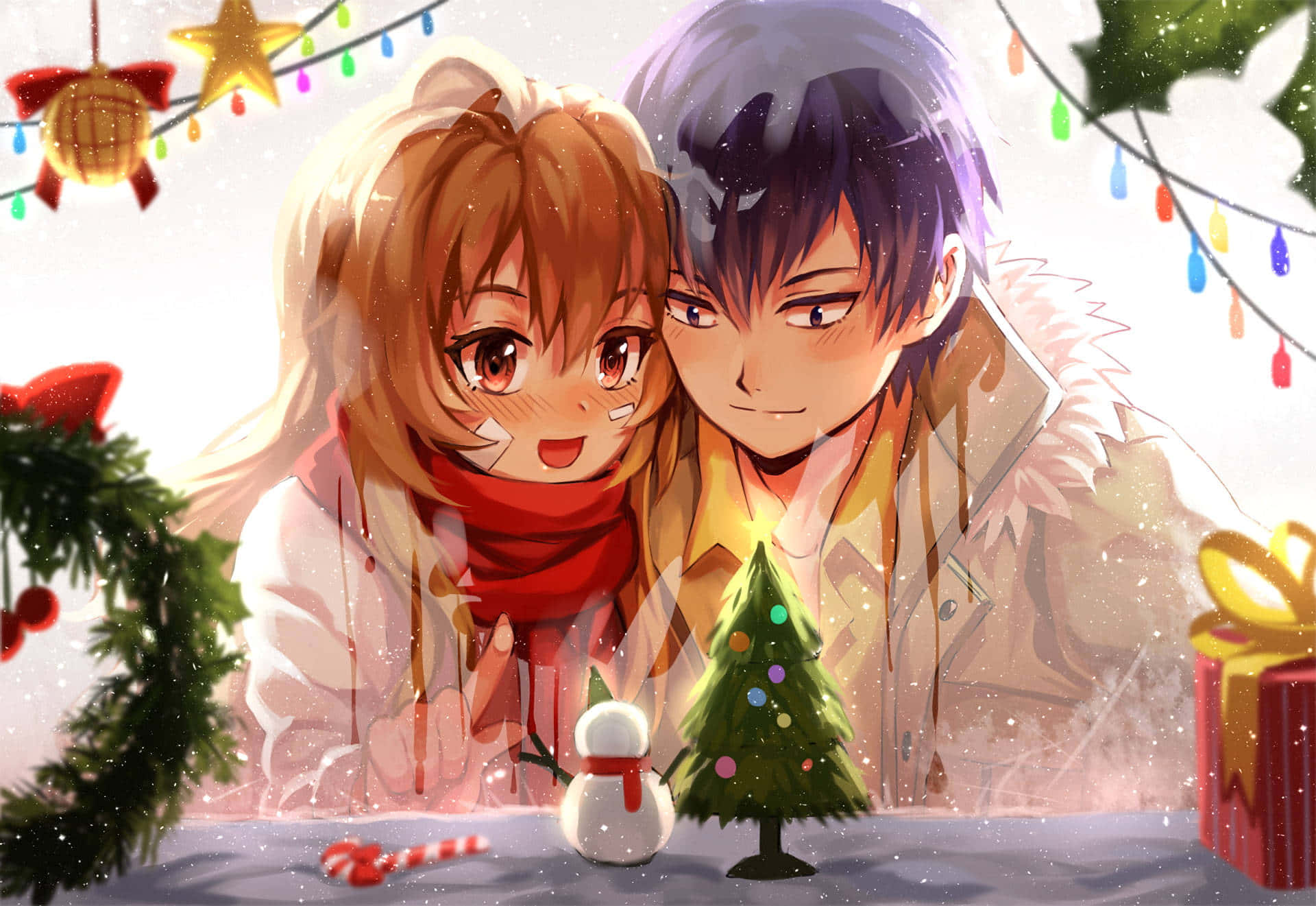 Taiga Aisaka And Ryuuji Takasu Christmas Couple Picture