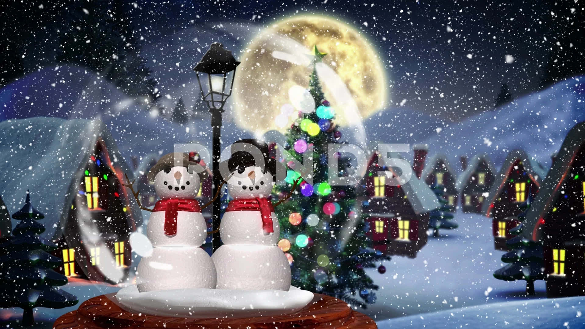 Christmas Couple Snowman Globe Picture