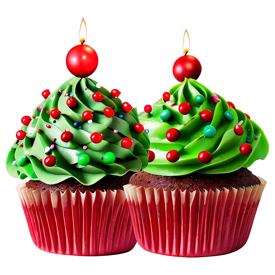 Christmas Cupcakes Png 06112024 PNG