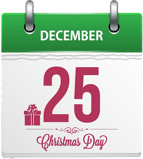 Christmas Day Calendar December25 PNG