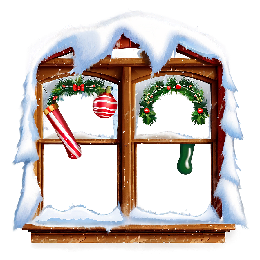 Download Christmas Decorated Window Png 84 | Wallpapers.com