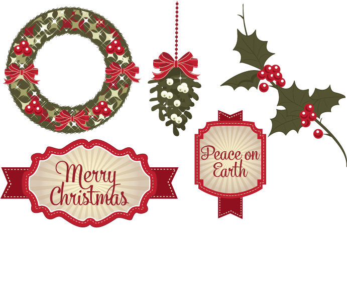 Download Christmas Decorative Elements Set | Wallpapers.com