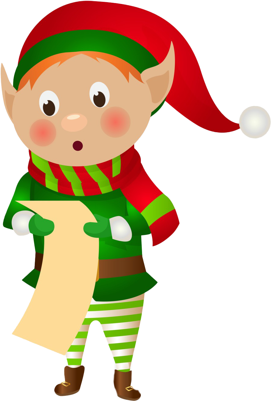 Christmas Elf Cartoon Character PNG