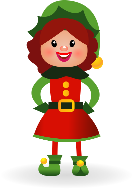 Christmas Elf Cartoon Character PNG