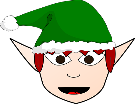 Christmas Elf Cartoon Portrait PNG