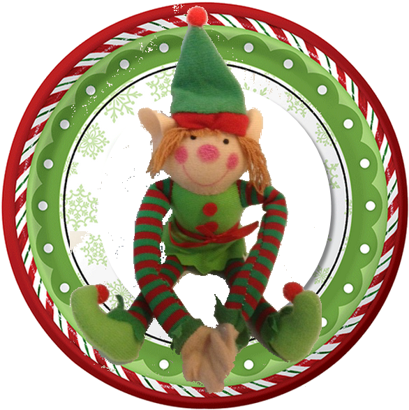 Christmas Elfon Holiday Dinner Plate PNG