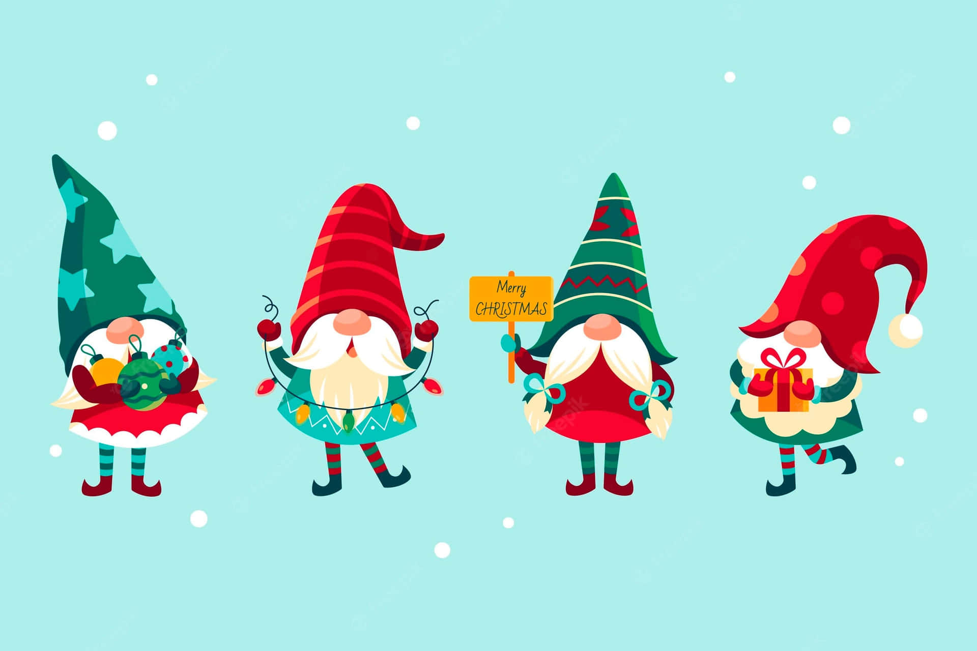 Christmas Elves Preparing for the Holiday Season Wallpaper
