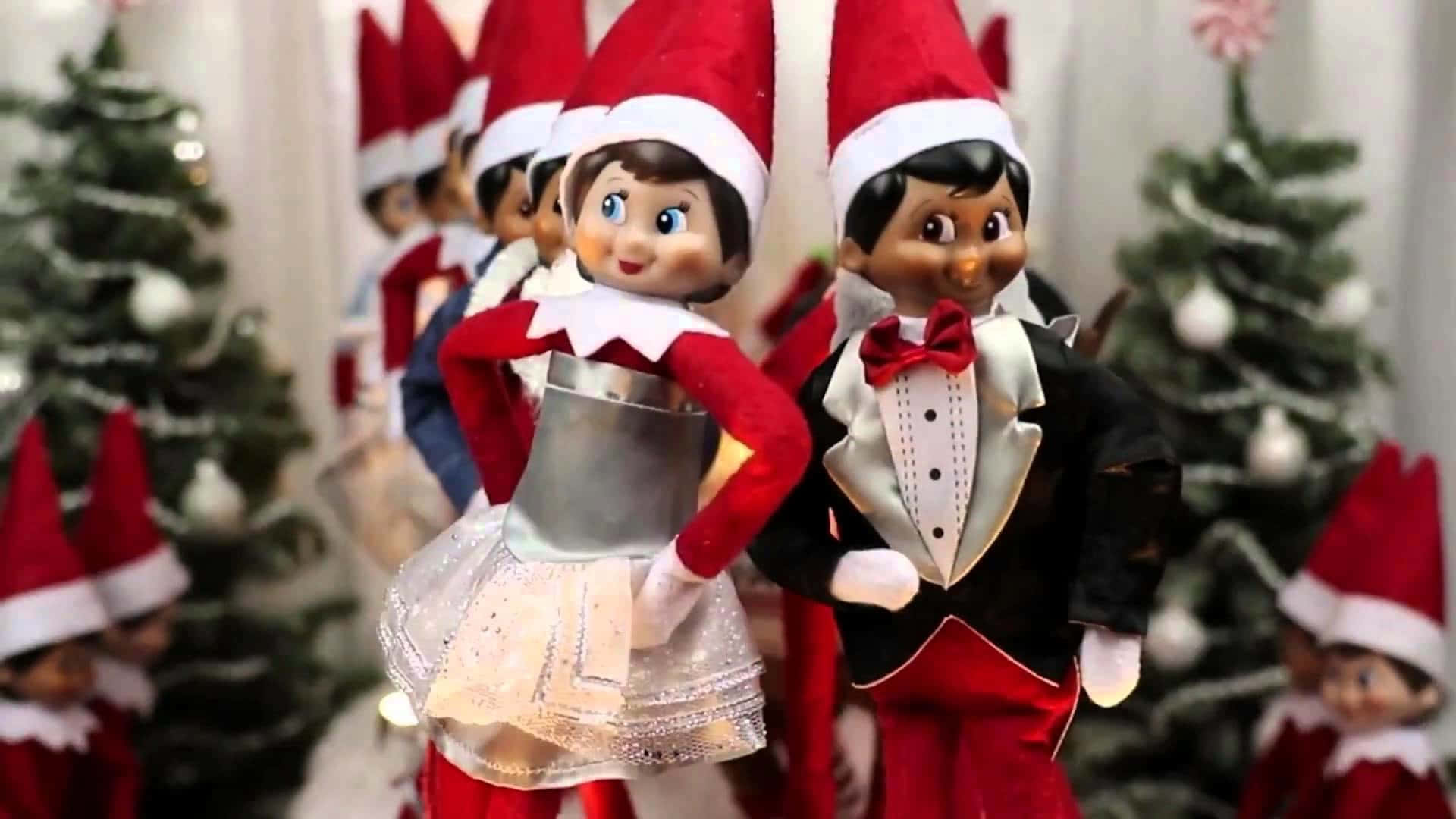Gliesperti Elfi Di Babbo Natale Lavorano Diligentemente Per Far Sì Che I Desideri Dei Bambini Si Avverino In Questa Stagione Natalizia. Sfondo