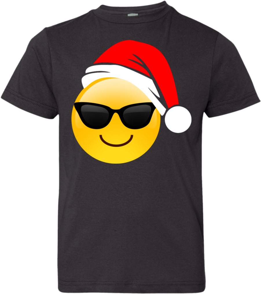 Christmas Emoji Sunglasses T Shirt Design PNG