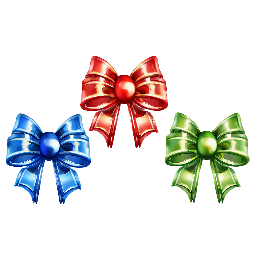 Christmas Eve Festive Ribbon Bows Png Qmj4 PNG