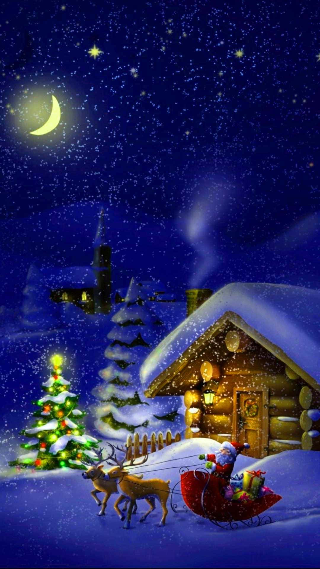 Christmas Eve fantasy home kids blue winter HD wallpaper  Peakpx