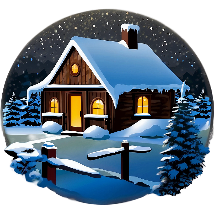 Download Christmas Eve Snowy Scene Png Xwi22 | Wallpapers.com