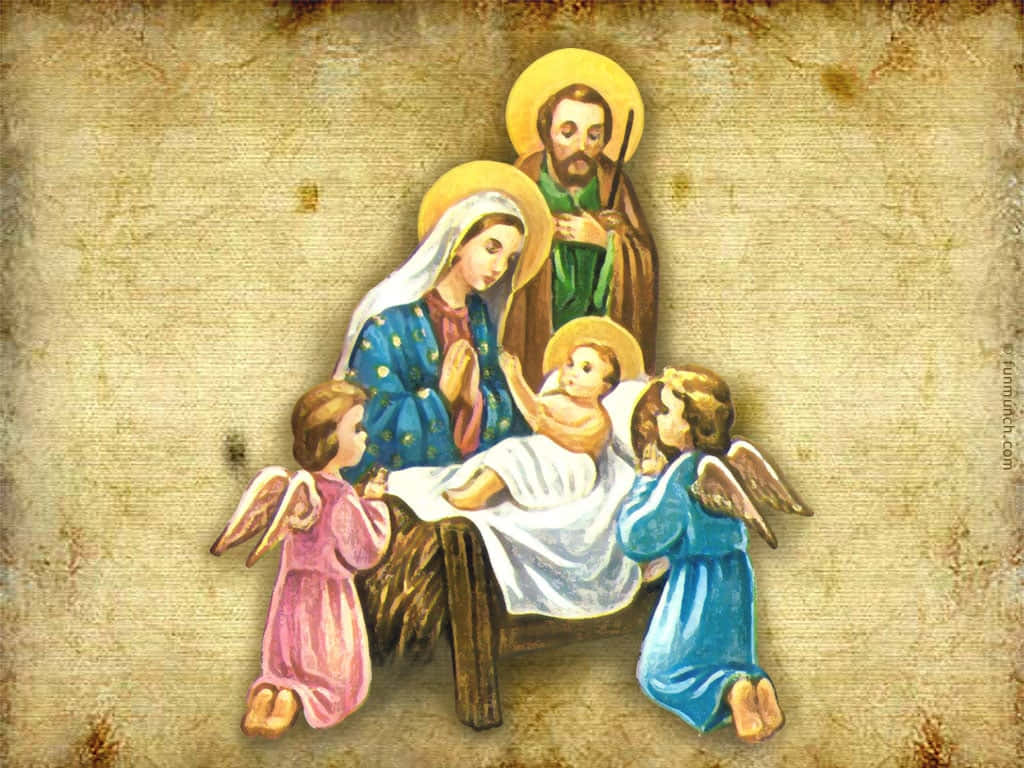 Christmas Family Mary Joseph Jesus Angels Pictures