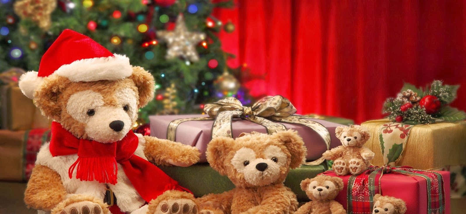 Christmas Family Cute Teddy Bear Presents Pictures