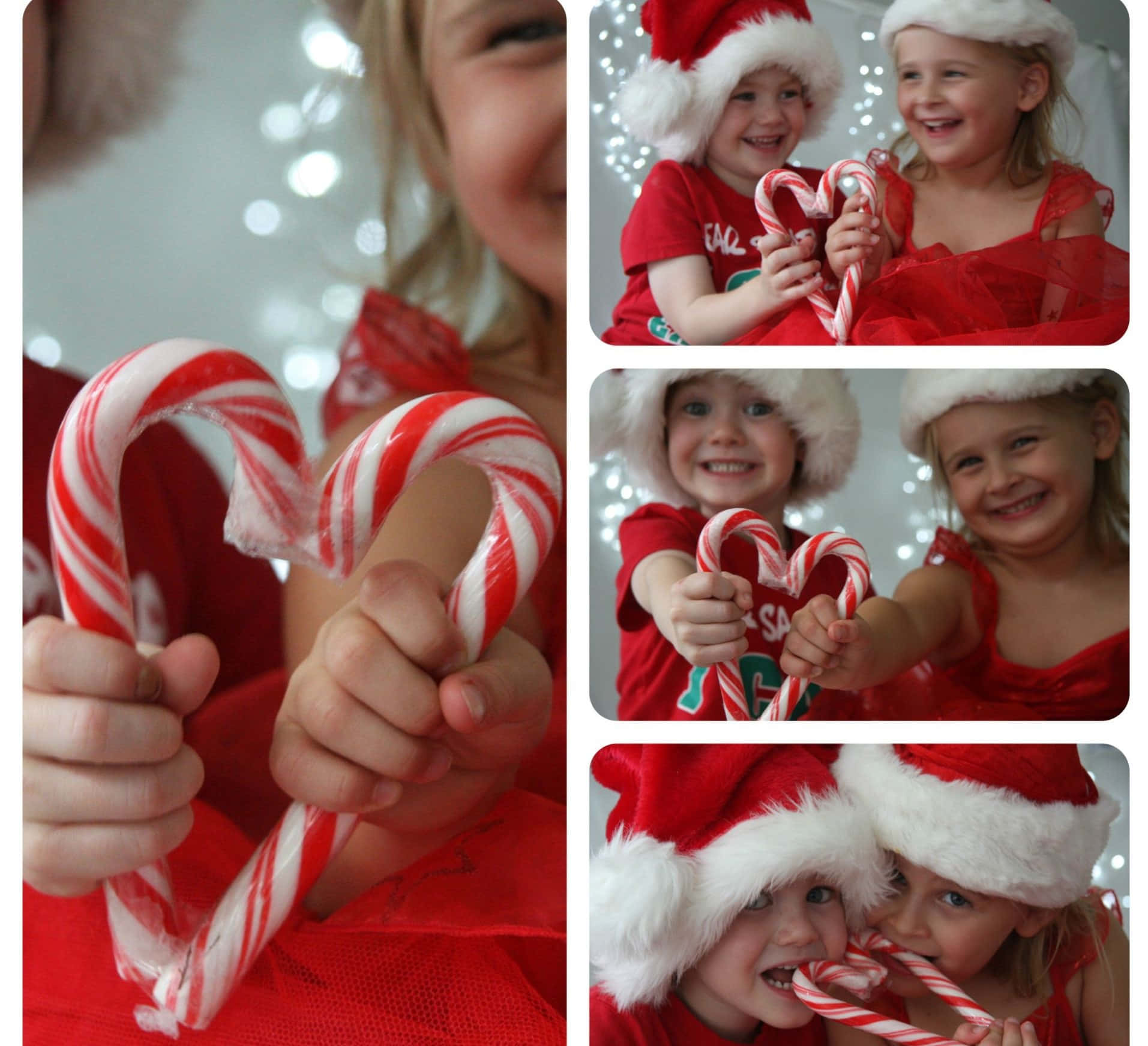 Christmas Family Sisters Candy Cane Heart Pictures