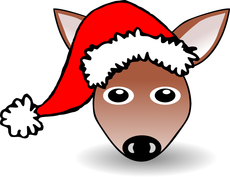 Christmas Fawn Cartoon Santa Hat PNG