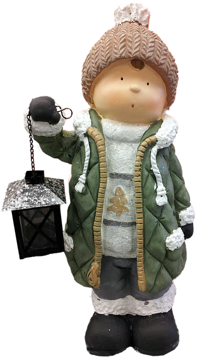 Christmas Figurine With Lantern PNG