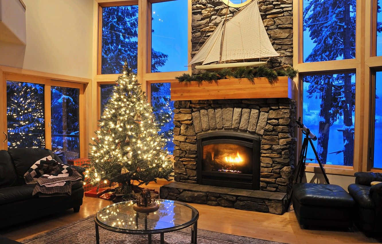 Enchanting Christmas Fireplace