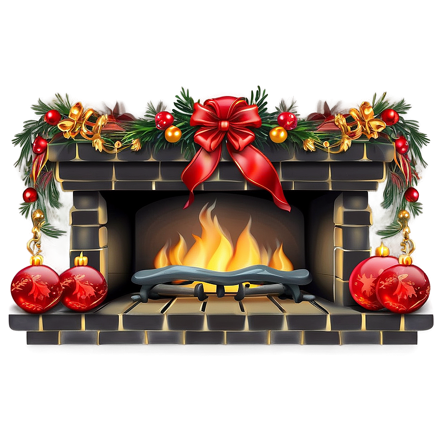 Christmas Fireplace Decor Png 53 PNG