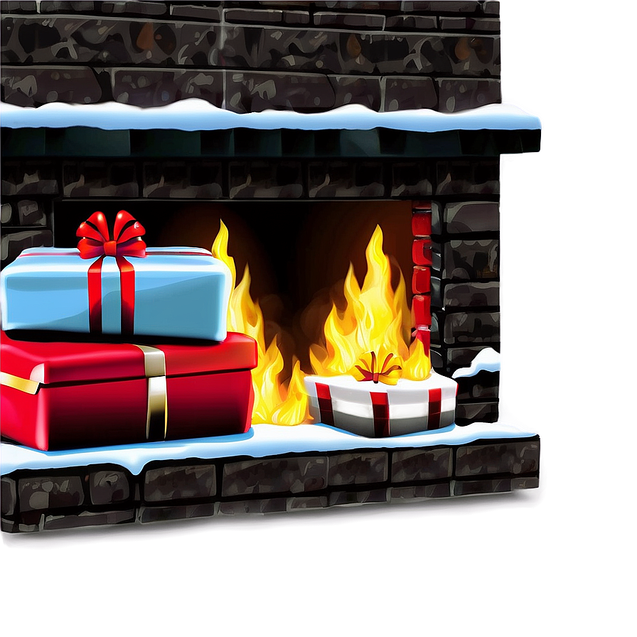 Christmas Fireplace With Presents Png Ygy22 PNG