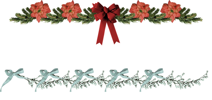 Christmas Floral Border Decoration PNG