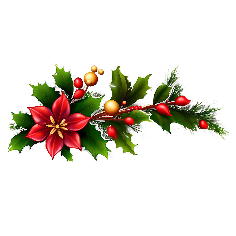 Download Christmas Flower Border Png 4 | Wallpapers.com