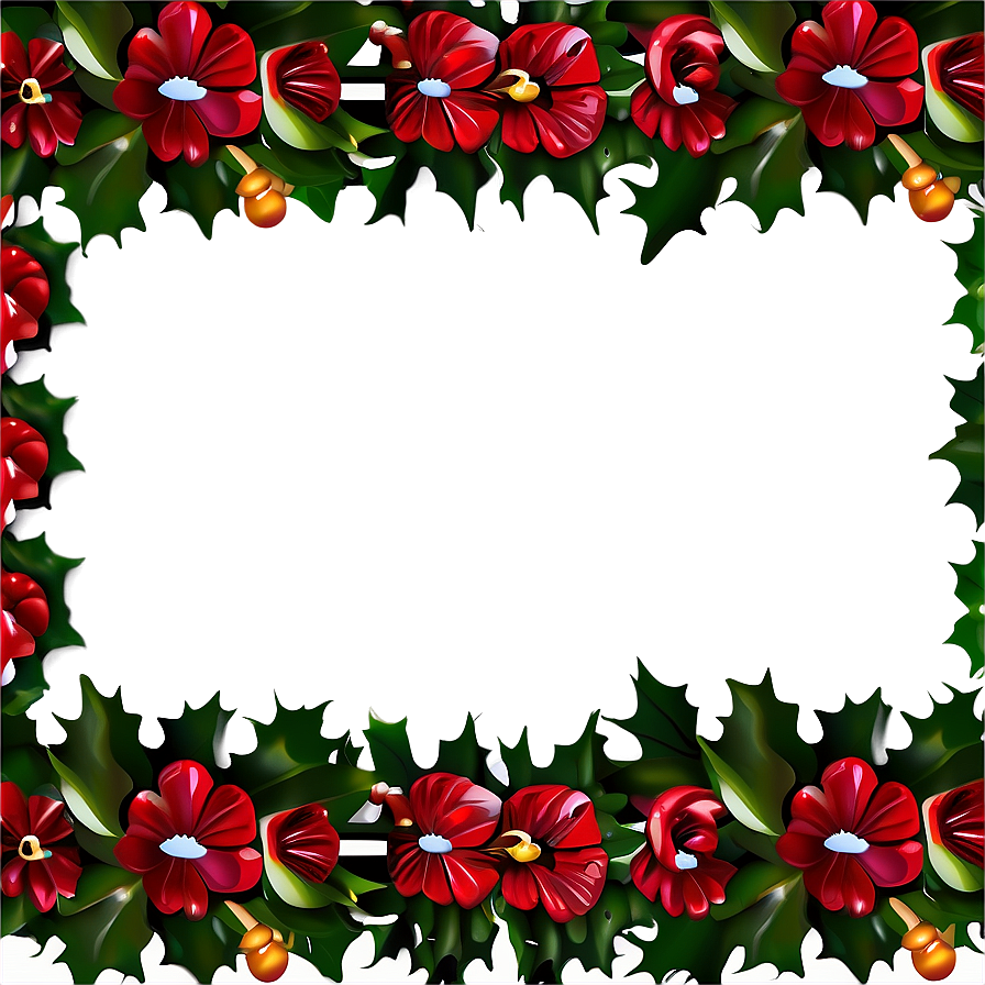 Download Christmas Flower Border Png Htc | Wallpapers.com