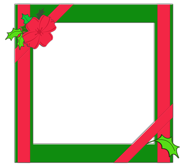 Christmas Frame Red Green Design PNG