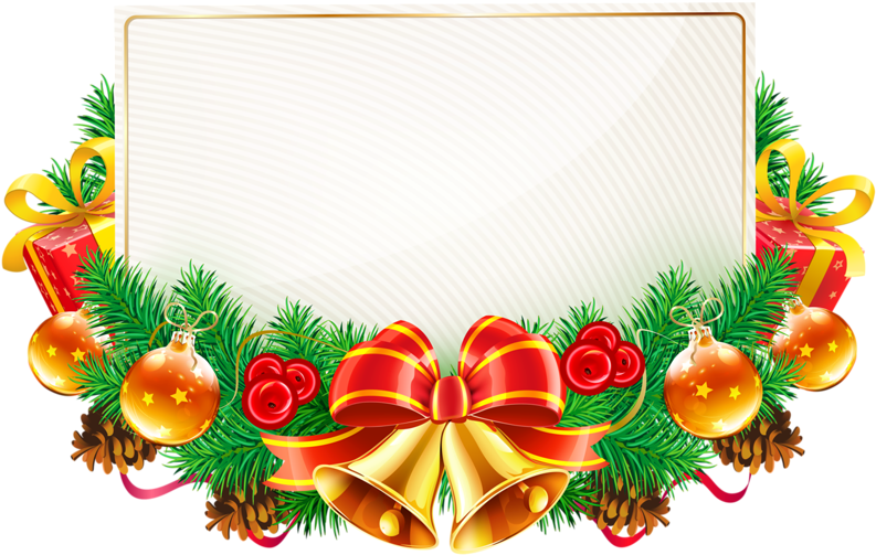 Christmas Framewith Ornamentsand Bells PNG