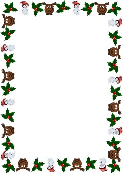 Christmas Framewith Santaand Reindeer PNG