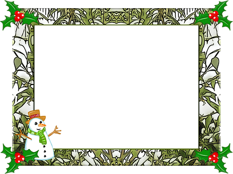 Christmas Framewith Snowman PNG