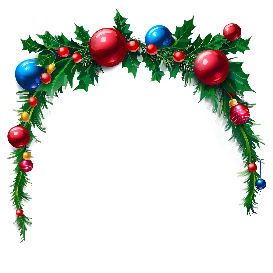 Christmas Garland Border Png Wqx PNG