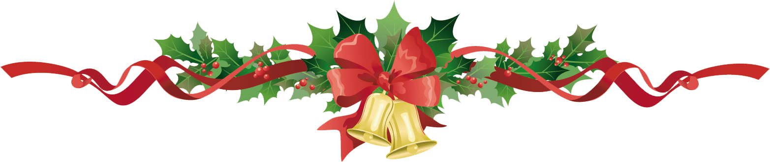 Christmas Garlandwith Red Ribbonand Bells PNG