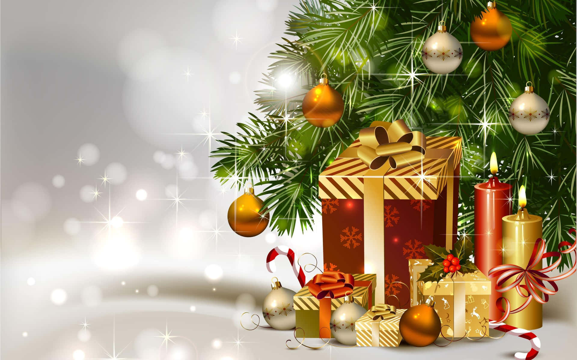 Glødende jule gaver digitalt billede