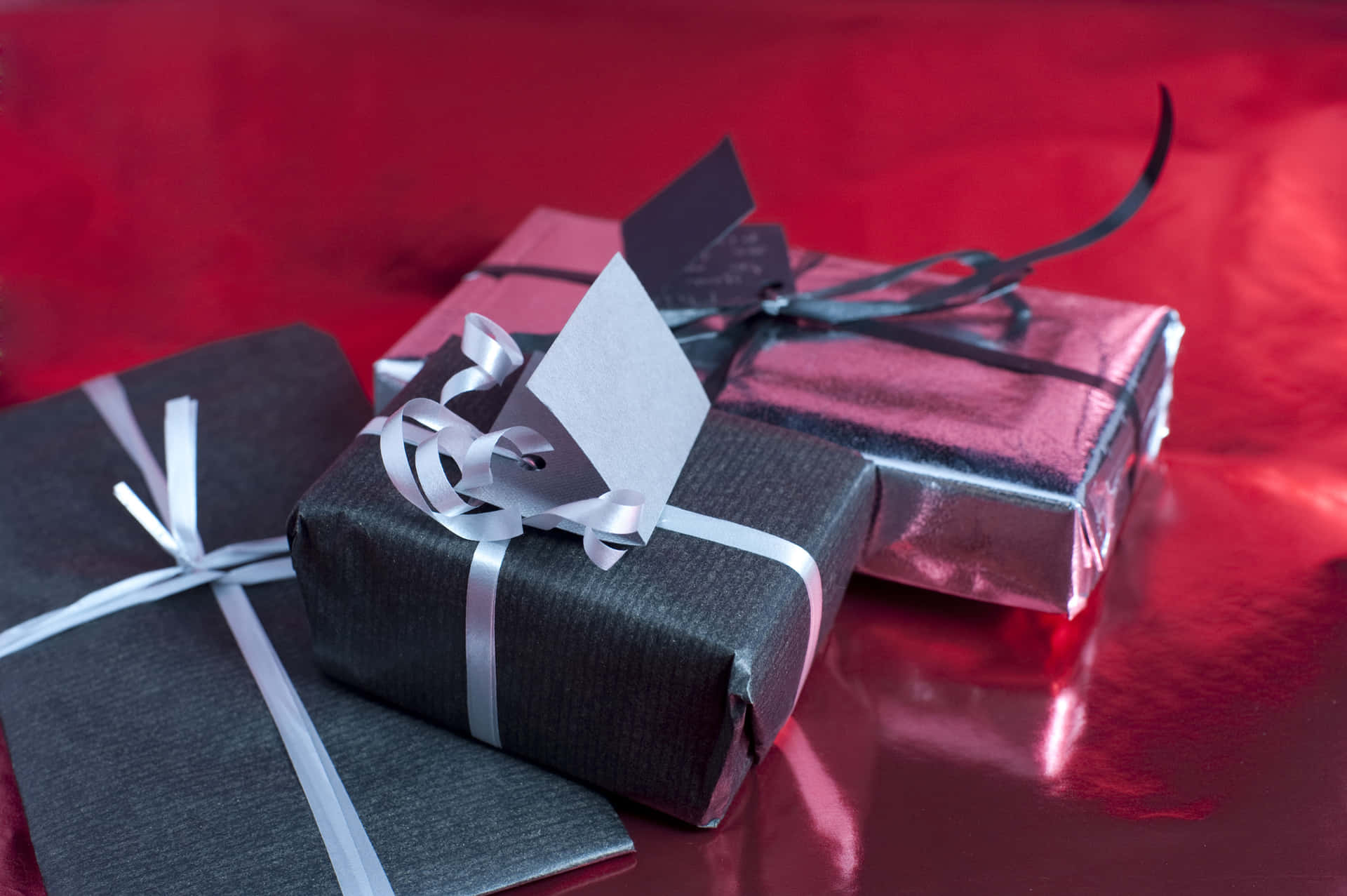 Black And Silver Christmas Gifts Picture