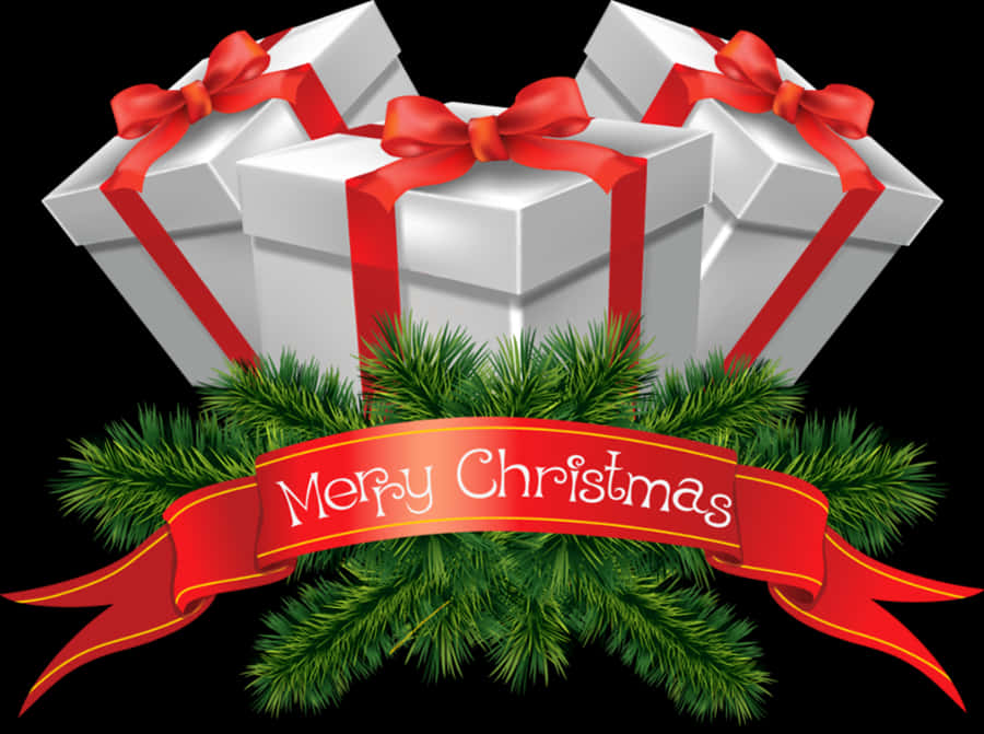 Christmas Giftsand Greens PNG