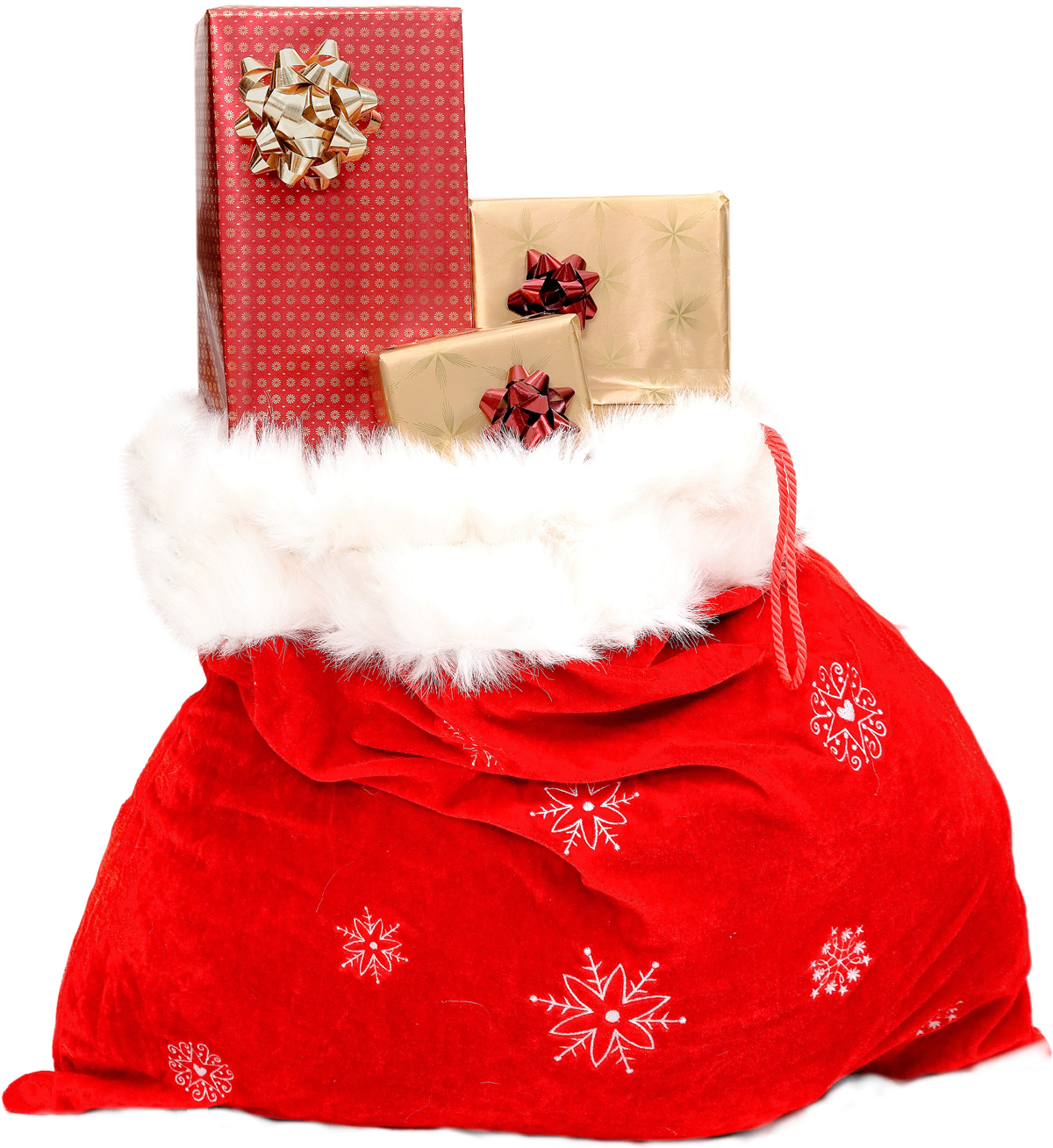 Christmas Giftsin Santa Bag PNG