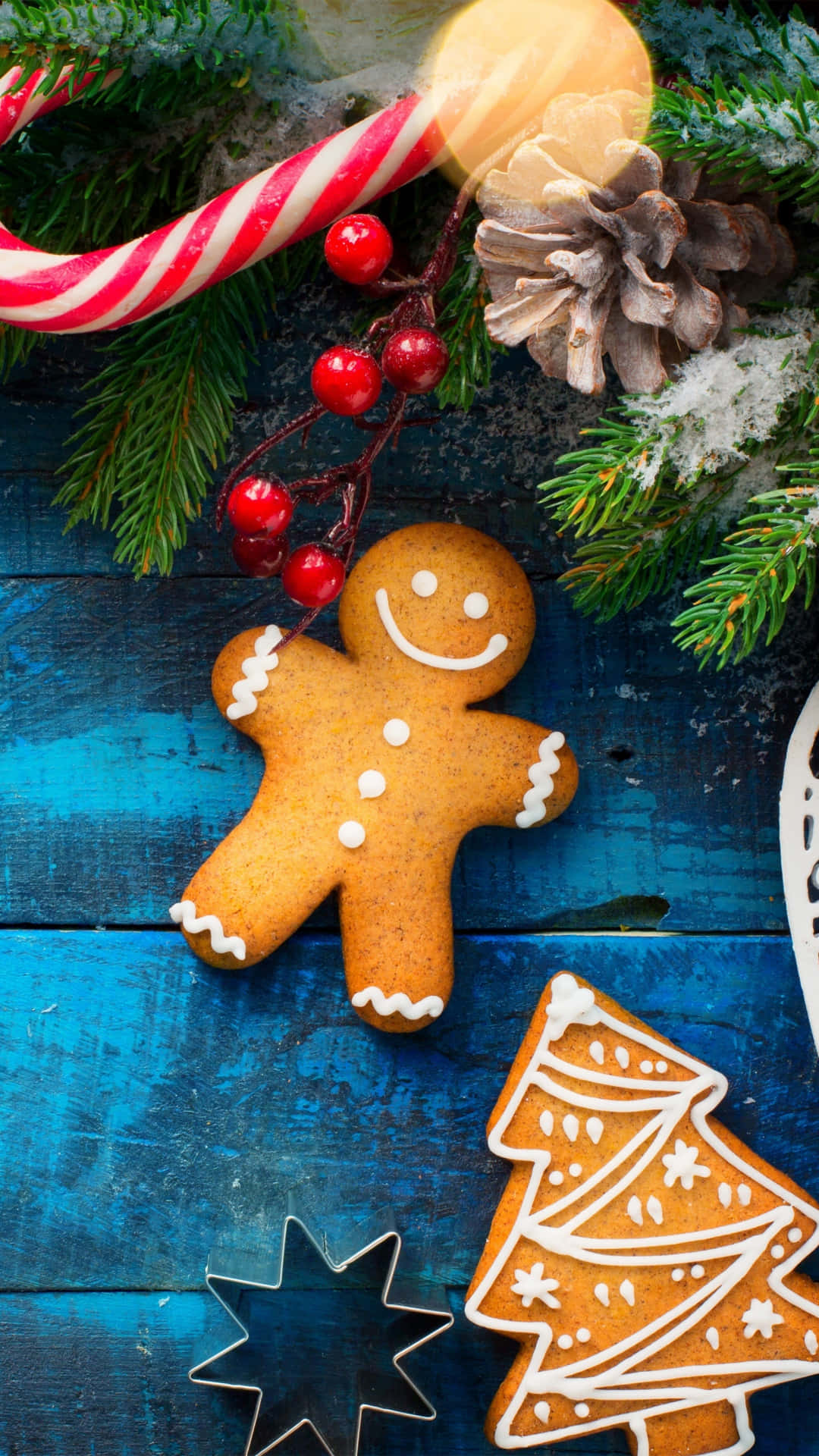 Christmas Gingerbread Cookie Festive Decoration Wallpaper