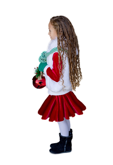 Christmas Girl Holding Ornament PNG