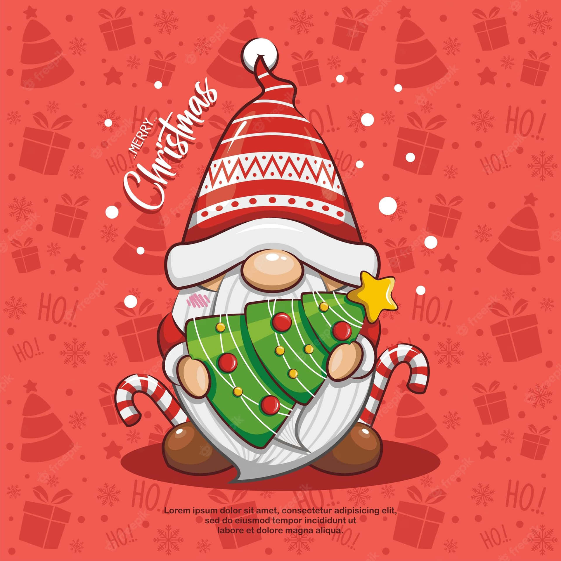 "Christmas Gnome in a Winter Wonderland". Wallpaper
