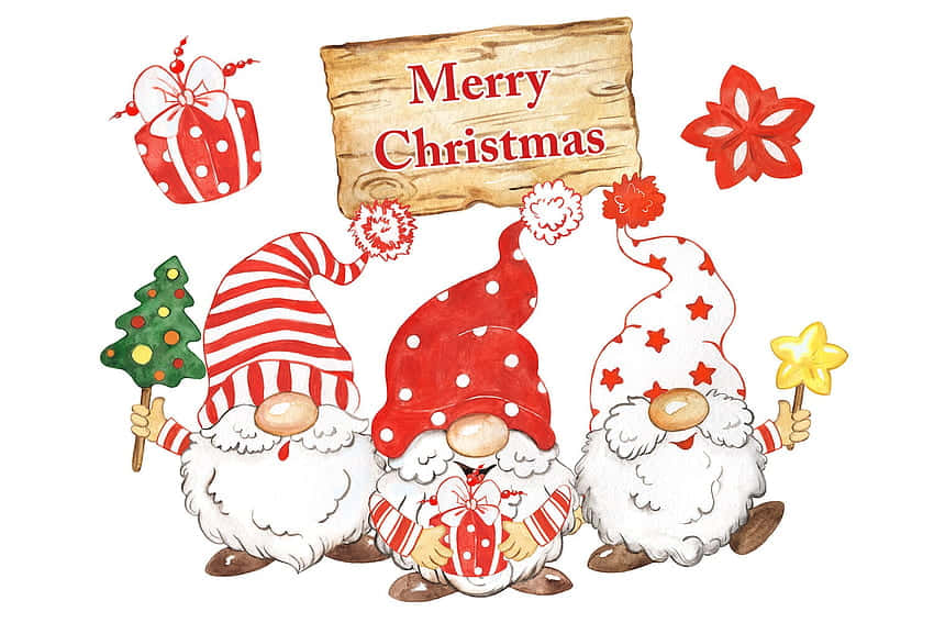 Download Cute Merry Christmas Plaid Gnome Wallpaper  Wallpaperscom