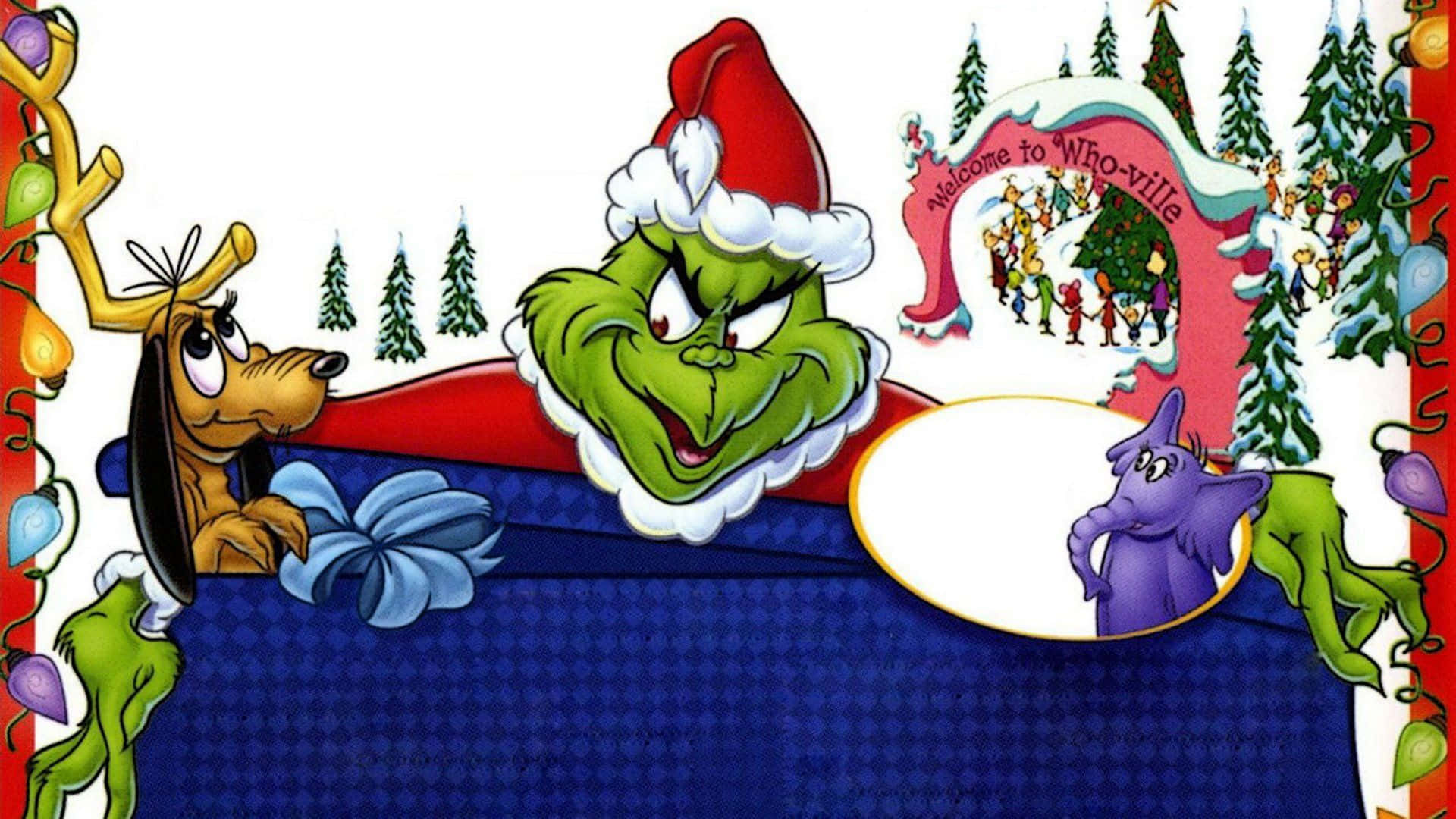 Den Grinch julekort Wallpaper
