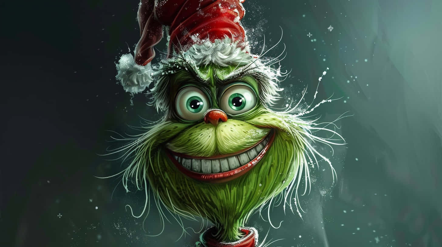 Christmas Grinch Smiling Illustration Wallpaper
