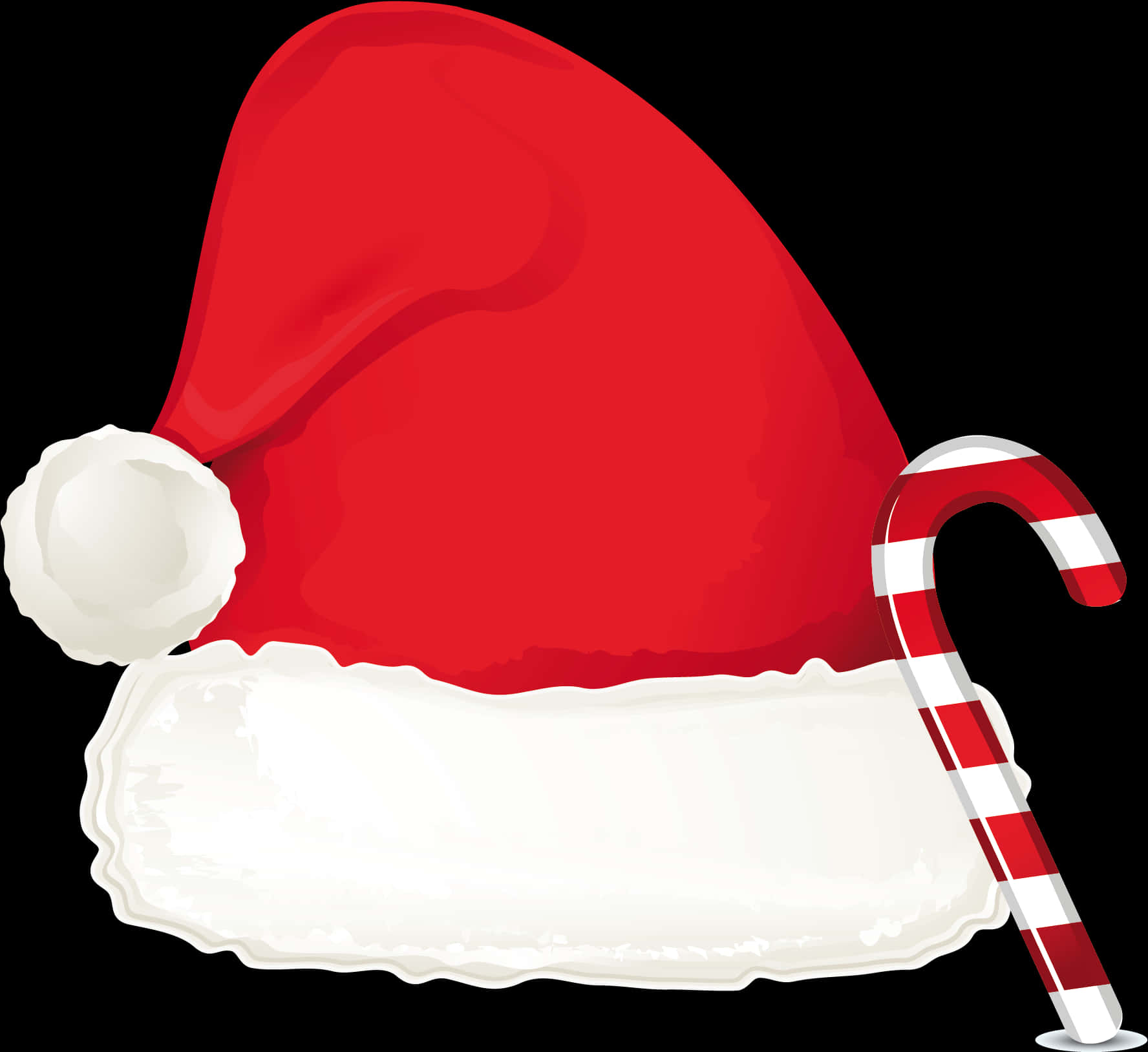 Christmas Hatand Candy Cane PNG