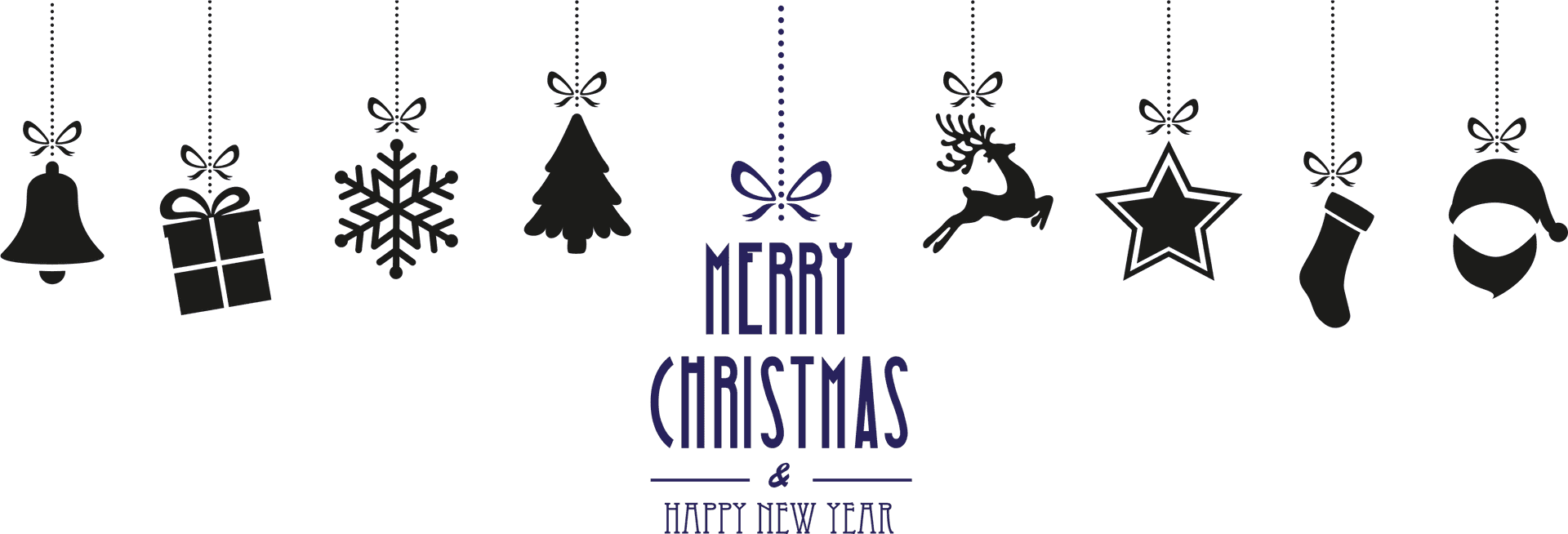 Christmas Holiday Decoration Banner PNG