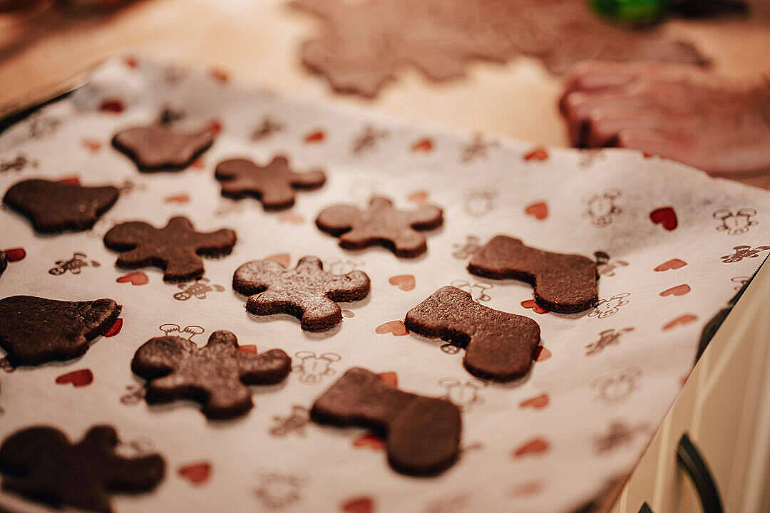 Julledigaskrivbordsbakgrundar Med Pepparkakemotiv. Wallpaper