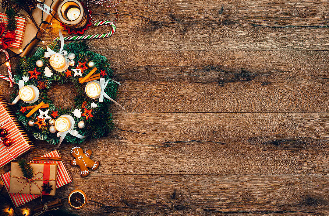 Christmas Holiday Desktop Wreath Wallpaper