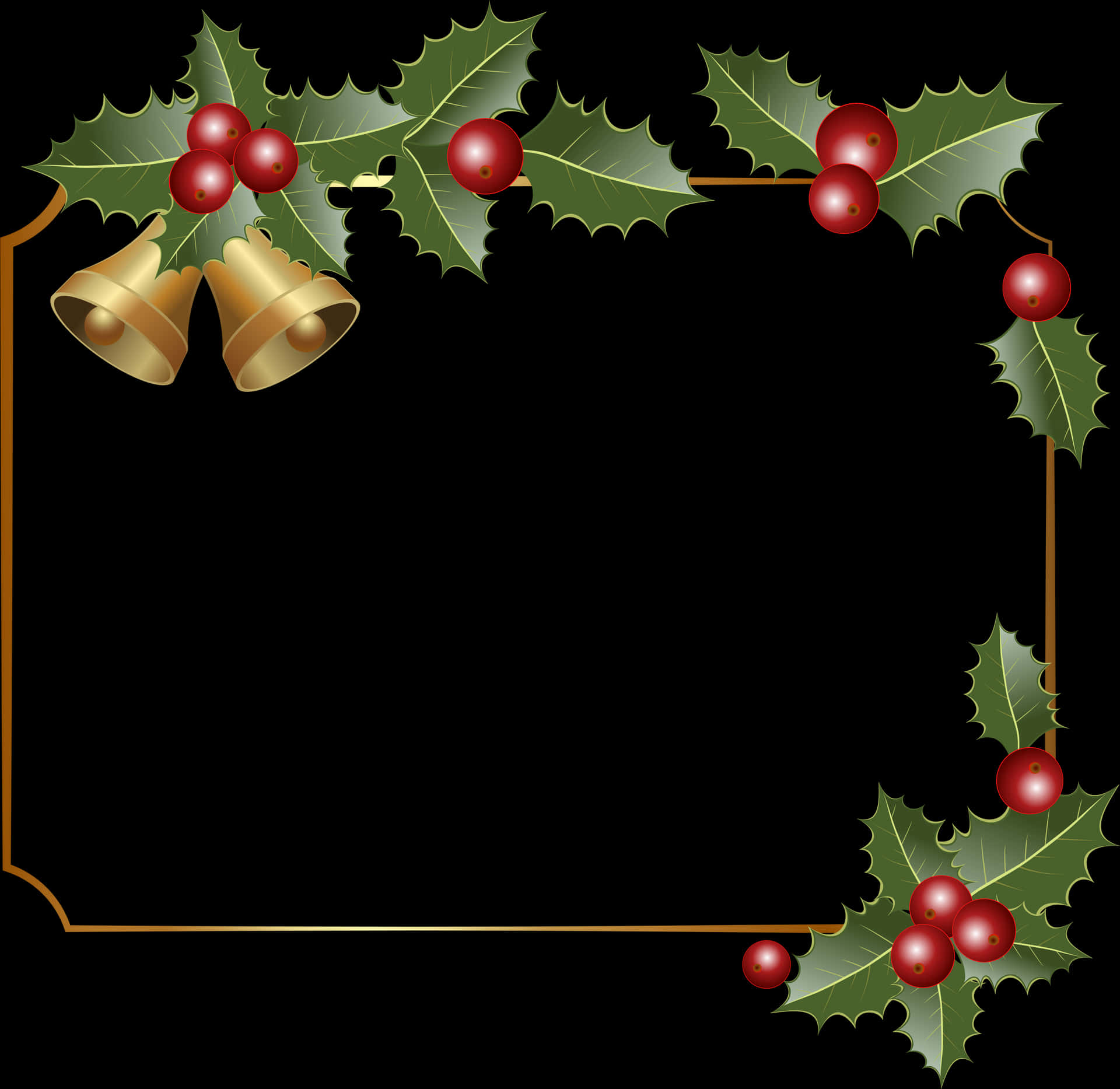 Christmas Holly Border Graphic PNG