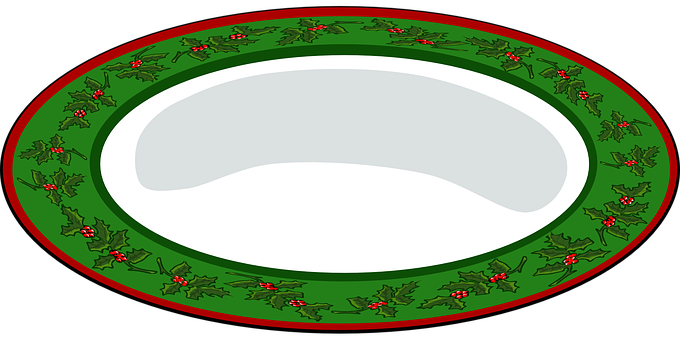 Christmas Holly Oval Frame PNG